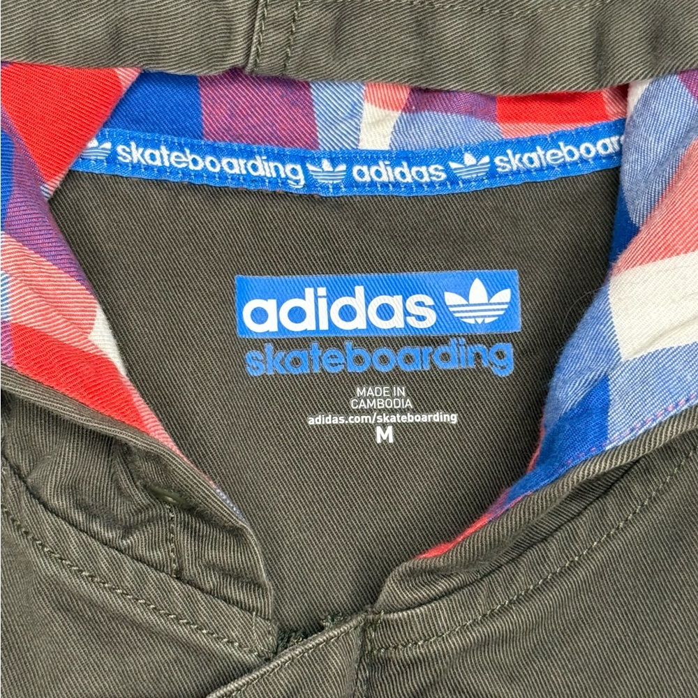 Adidas Skateboarding Jacket Olive Green Hooded Men's Size M Lightweight Utility - Picture 6 of 14